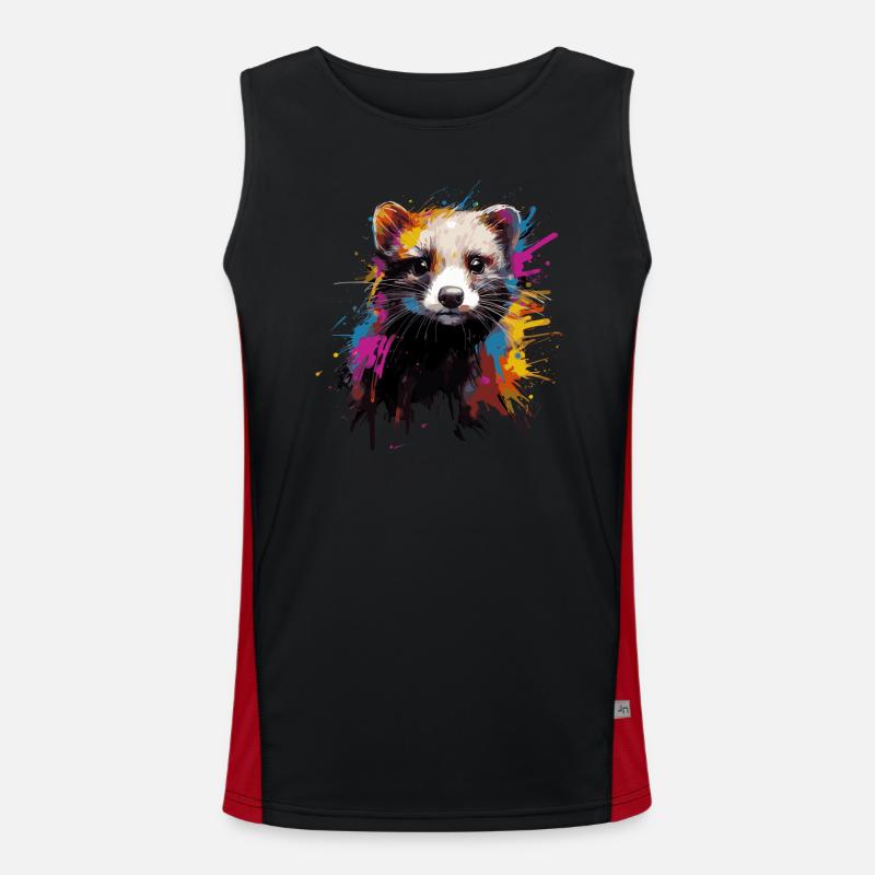 Frettchen Funktionelles Kontrast-Tank Top für Männer 