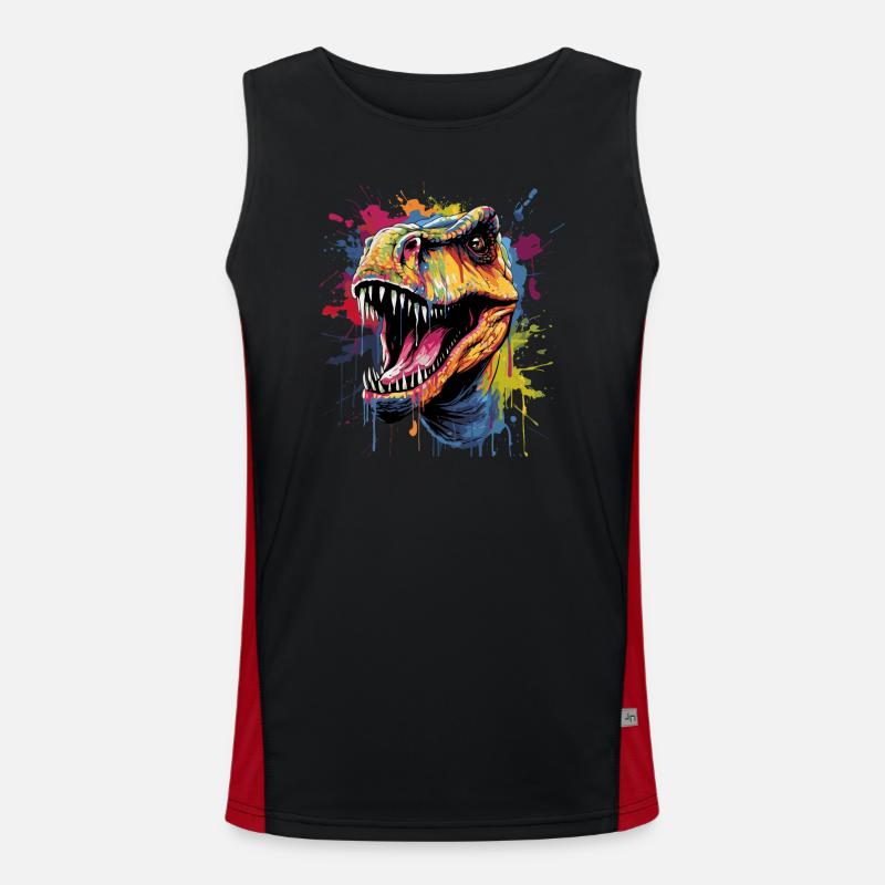 T-Rex Dinosaurier Funktionelles Kontrast-Tank Top für Männer 