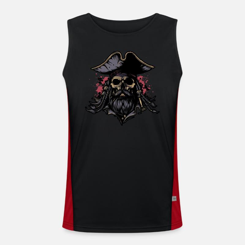 Piratenschädel Funktionelles Kontrast-Tank Top für Männer 