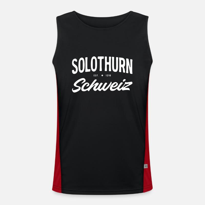 Vintage Solothurn Schriftzug Funktionelles Kontrast-Tank Top für Männer 