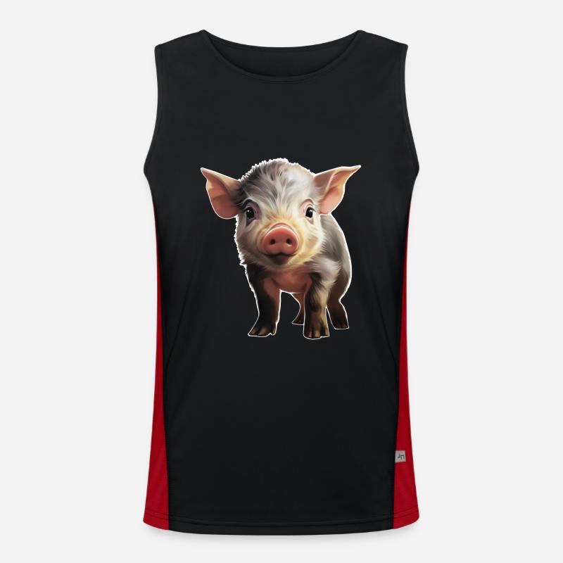 Adorable piglet Men's Functional Contrast Tank Top 