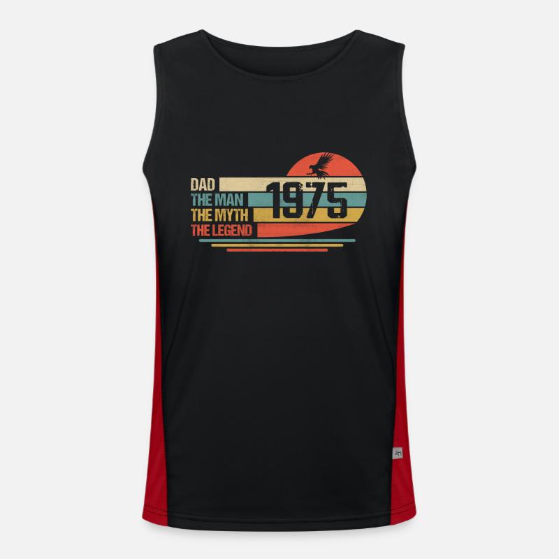 Bester Vater der Welt seit 1975 Vatertag Funktionelles Kontrast-Tank Top für Männer 
