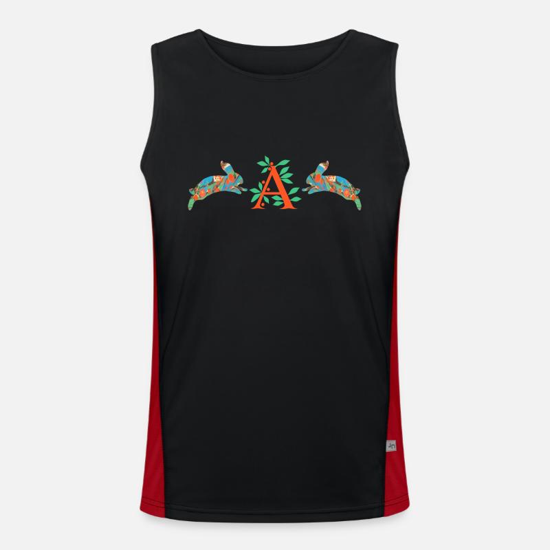bunnies e 4 a - Men's Functional Contrast Tank Top  - black/red