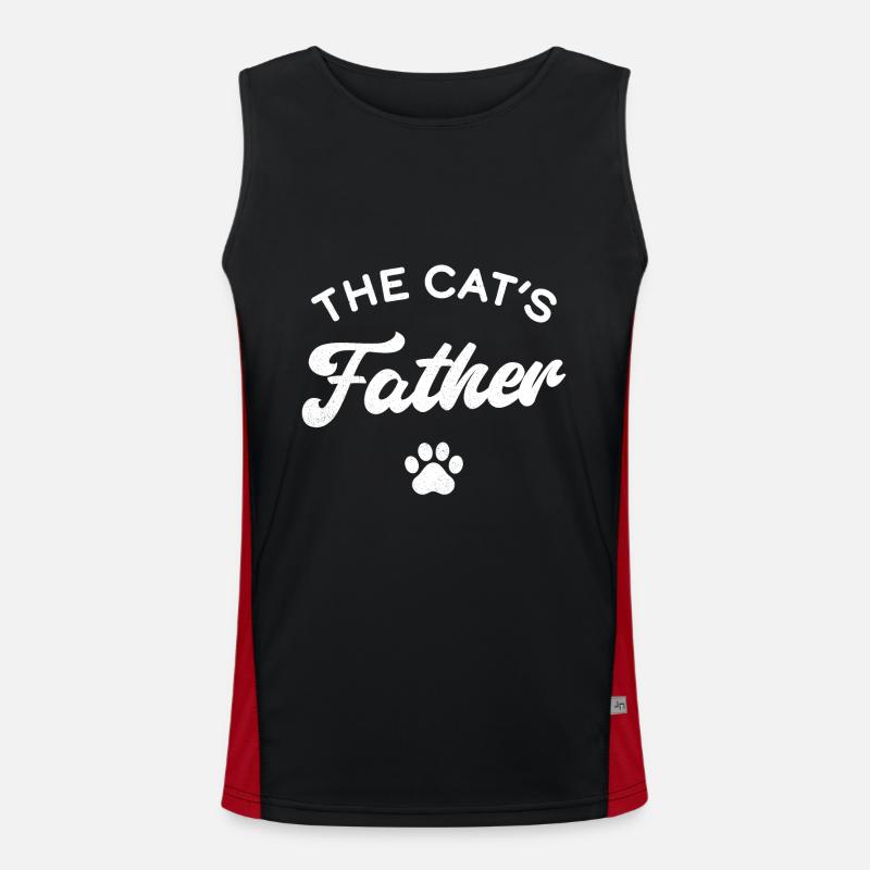 The Cats Father - Men's Functional Contrast Tank Top  - black/red
