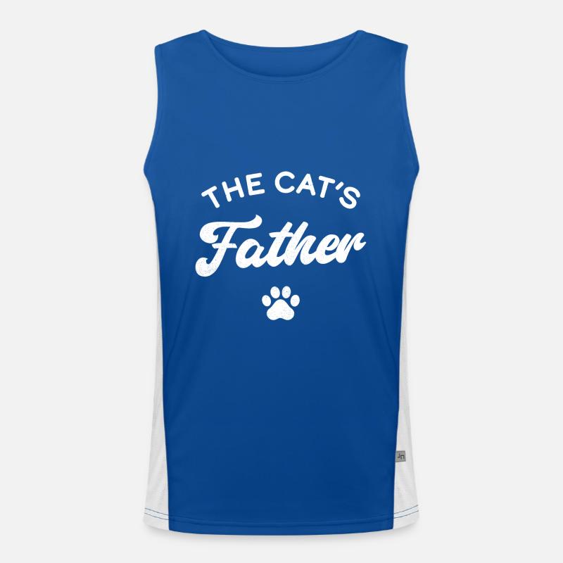 Der Vater der Katzen Funktionelles Kontrast-Tank Top für Männer 