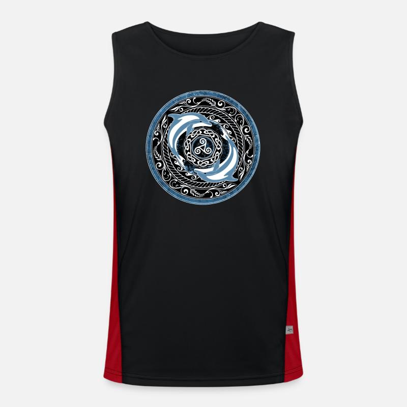 Celtic dolphins Men's Functional Contrast Tank Top 