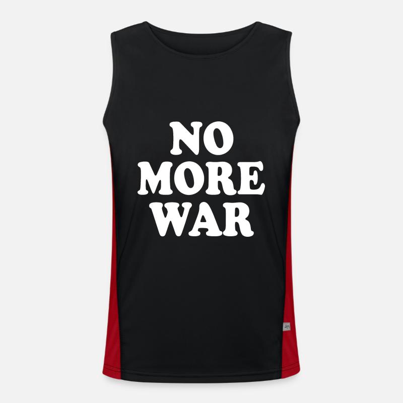 No more war - Men's Functional Contrast Tank Top  - black/red
