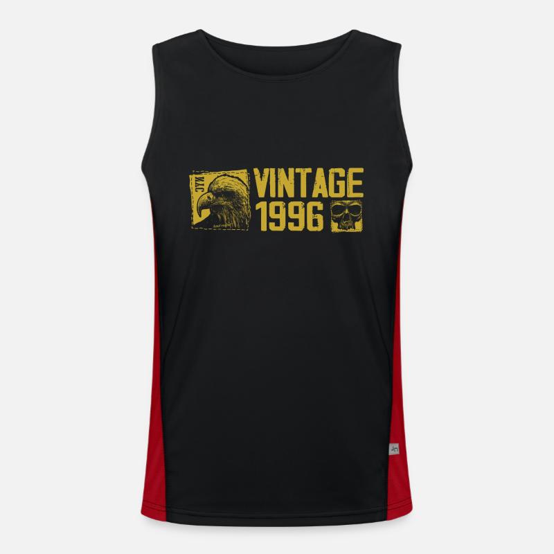 Vintage 1996 Retro Anniversary Gift 1996 Men's Functional Contrast Tank Top 