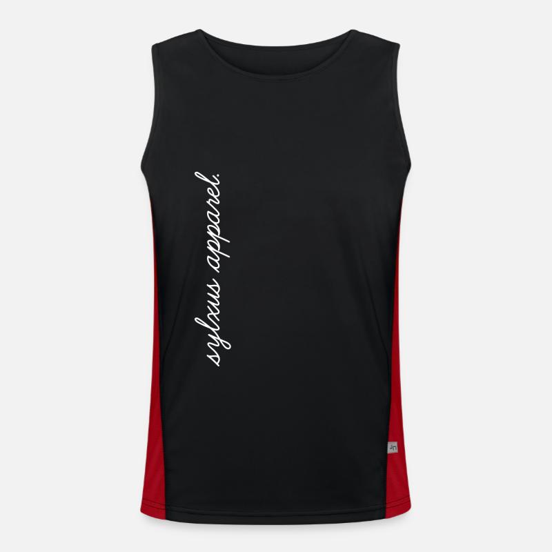 SA Script Logo - Men's Functional Contrast Tank Top  - black/red