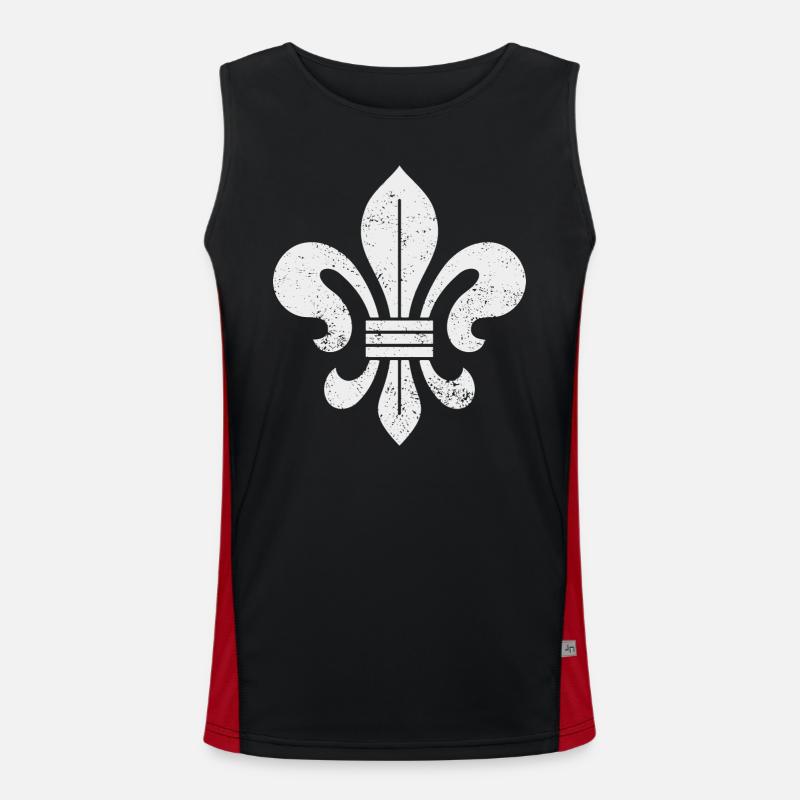 Lys (Fleur-de-Lis) Fleur de lys VINTAGE Débardeur respirant contrasté Homme 
