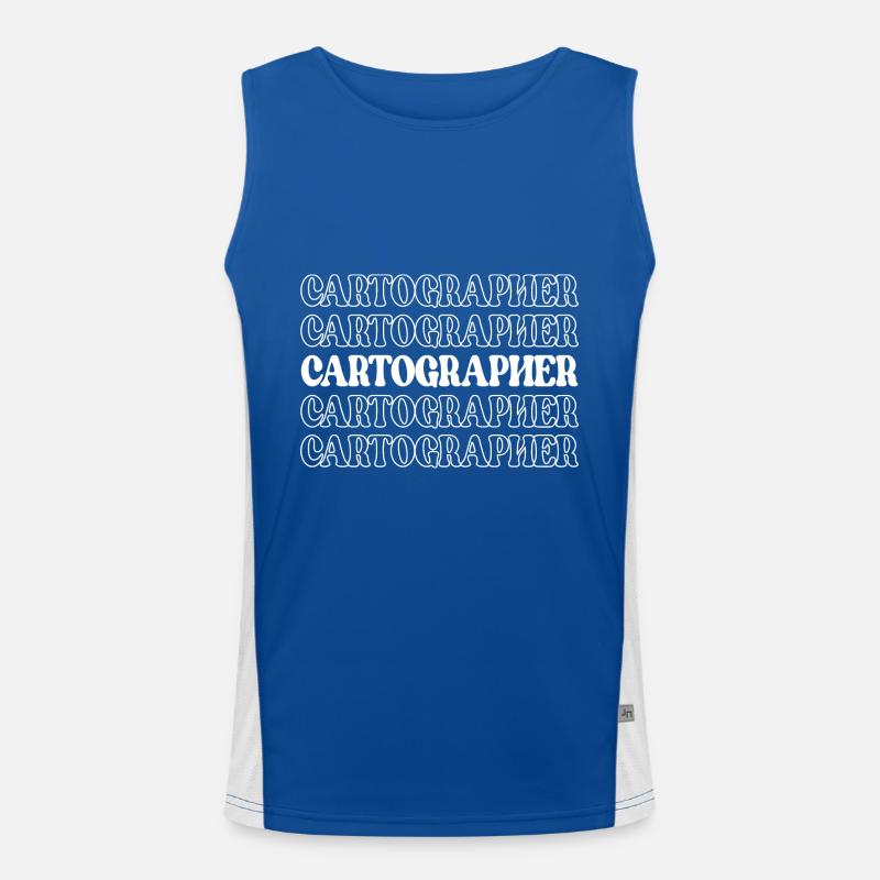 Mapmaker Cartographer Map Creator Geography Men's Functional Contrast Tank Top 