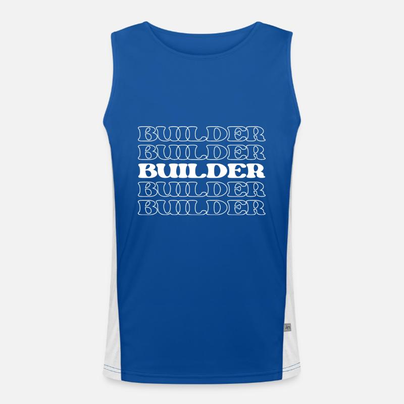 Builder Constructor Maker Carpenter Mason Men's Functional Contrast Tank Top 
