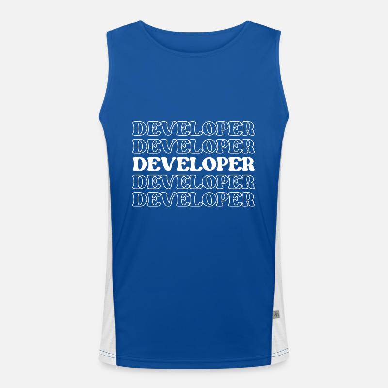 Entwickler, Programmierer, Programmierer, Programmierer, Software-Ingenieur Funktionelles Kontrast-Tank Top für Männer 