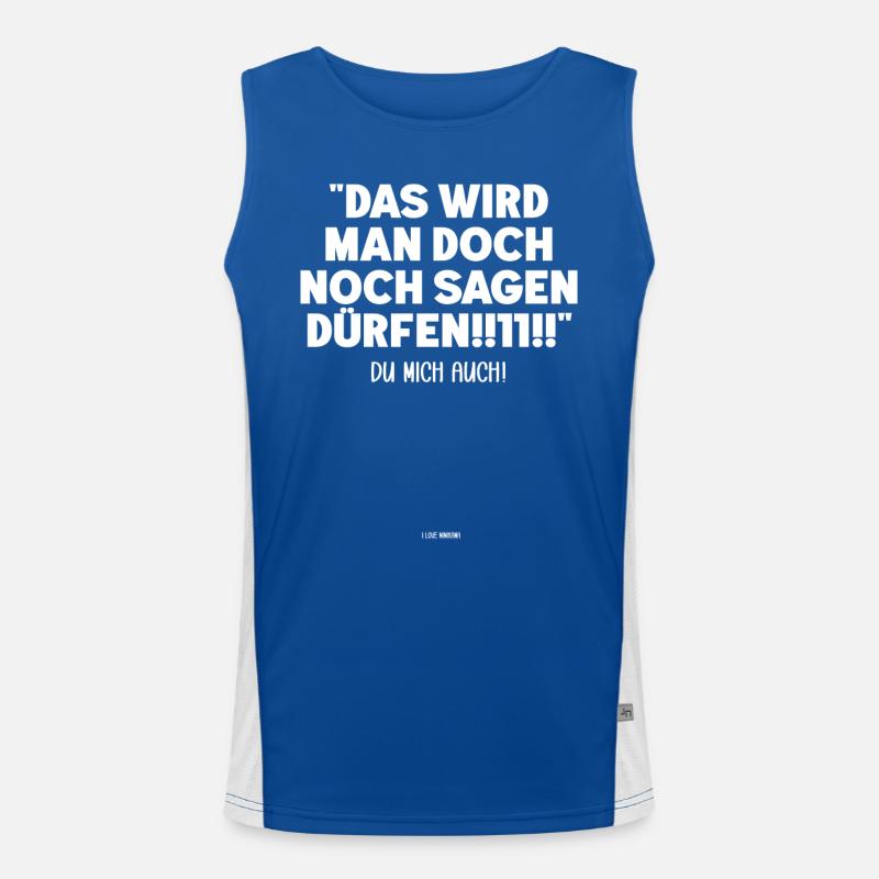 Das wird man doch noch sagen dürfen !!11!! Funktionelles Kontrast-Tank Top für Männer 