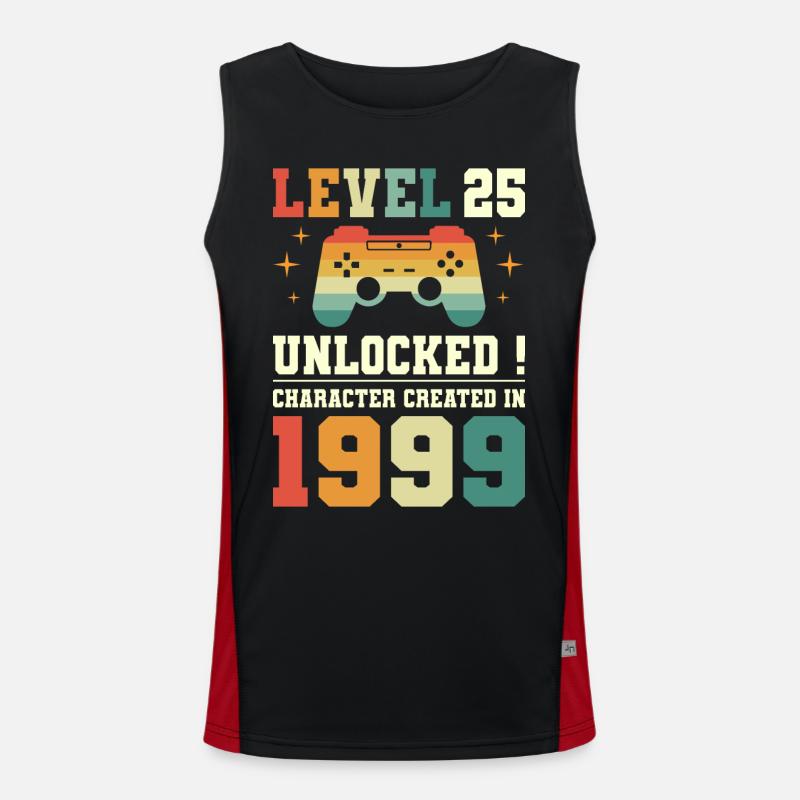 Niveau 25 Anniversaire Gamer 25 Ans Débardeur respirant contrasté Homme 