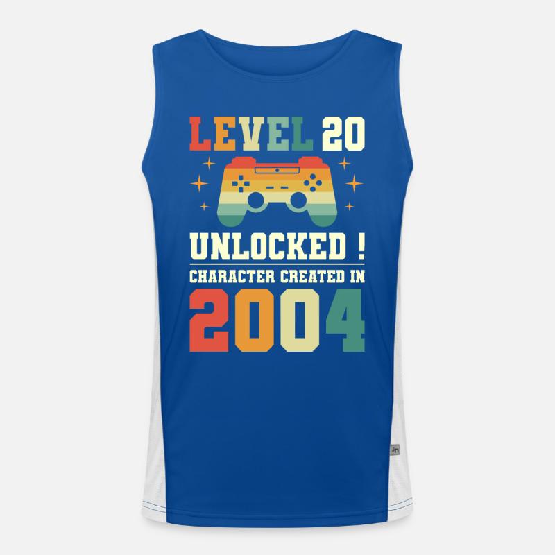 Level 20 Birthday Gamer 20 Years Men's Functional Contrast Tank Top 