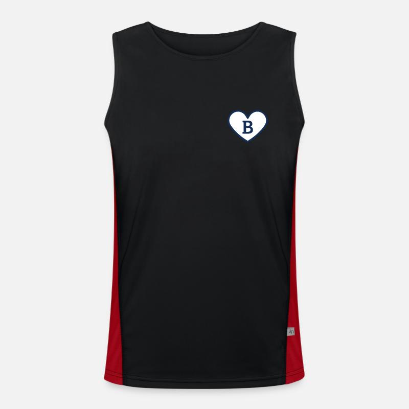 Buchstabe b Herz Sport Trend blau - Geschenkidee Funktionelles Kontrast-Tank Top für Männer 