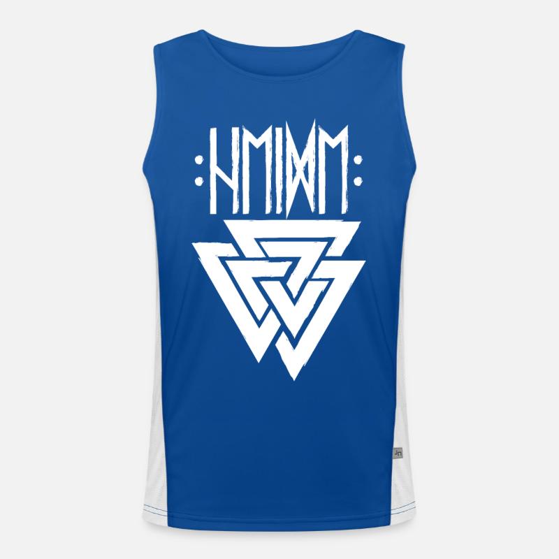 Heide in Runen mit Valknut, Symbol von Odin Funktionelles Kontrast-Tank Top für Männer 