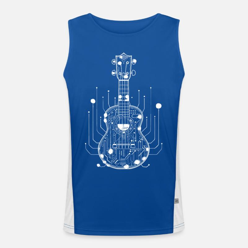 Ukulele Skizze Funktionelles Kontrast-Tank Top für Männer 