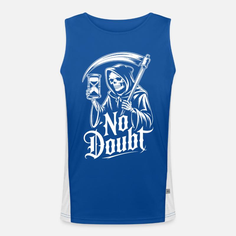 Sensenmann mit Sanduhr – No Doubts Spruch Gothic Funktionelles Kontrast-Tank Top für Männer 