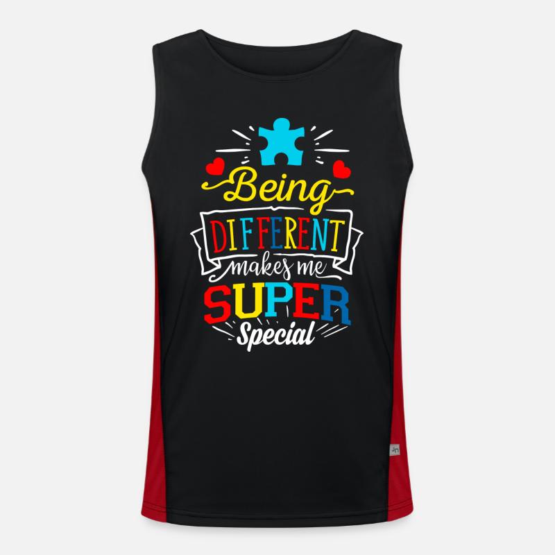 Autism Gift Asperger's Parents Awareness ADHD Men's Functional Contrast Tank Top 