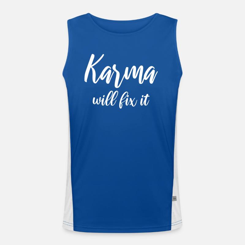 Karma will fix it Funktionelles Kontrast-Tank Top für Männer 
