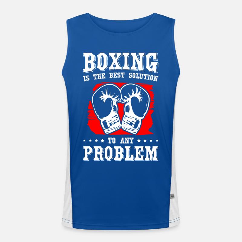 Boxing Is The Best Solution To Any Problem Funktionelles Kontrast-Tank Top für Männer 