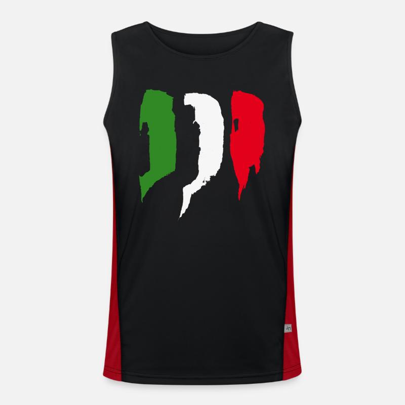 Drapeau de l’Italie - Coups de pinceau Débardeur respirant contrasté Homme 