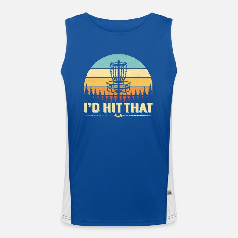 I'd Hit That Funny Disc Golfer Funktionelles Kontrast-Tank Top für Männer 