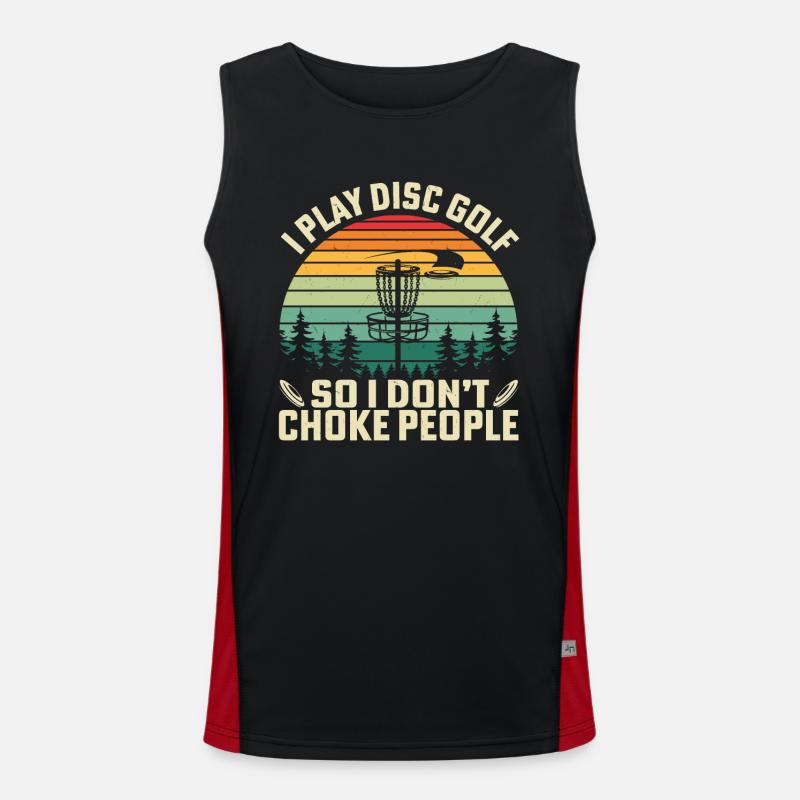 I Play Disc Golf So I Don't Choke People Men's Functional Contrast Tank Top 