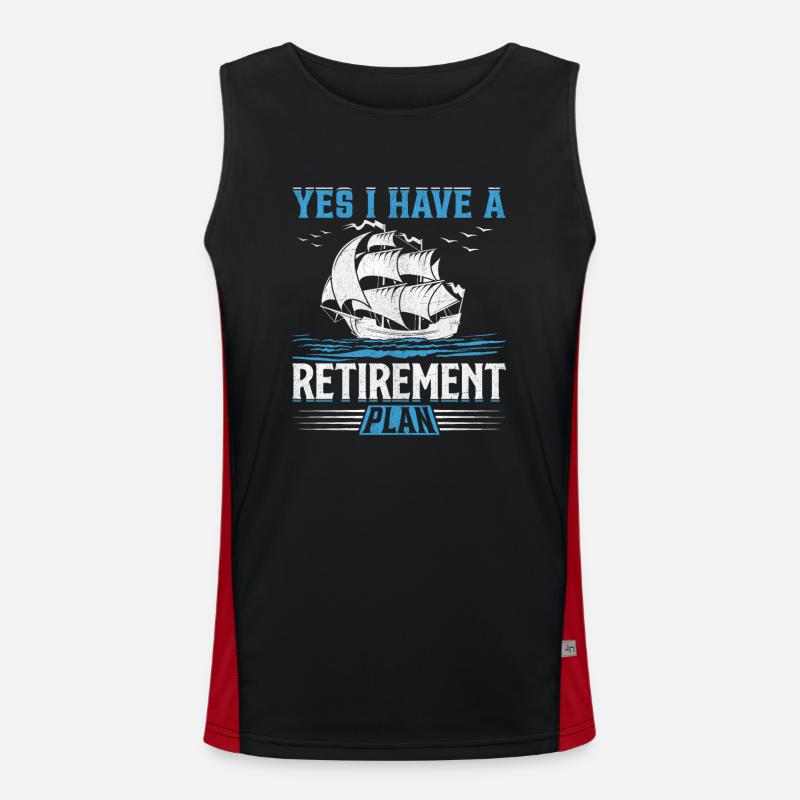 Yes I Have A Retirement Plan I Plan Sailing Funktionelles Kontrast-Tank Top für Männer 