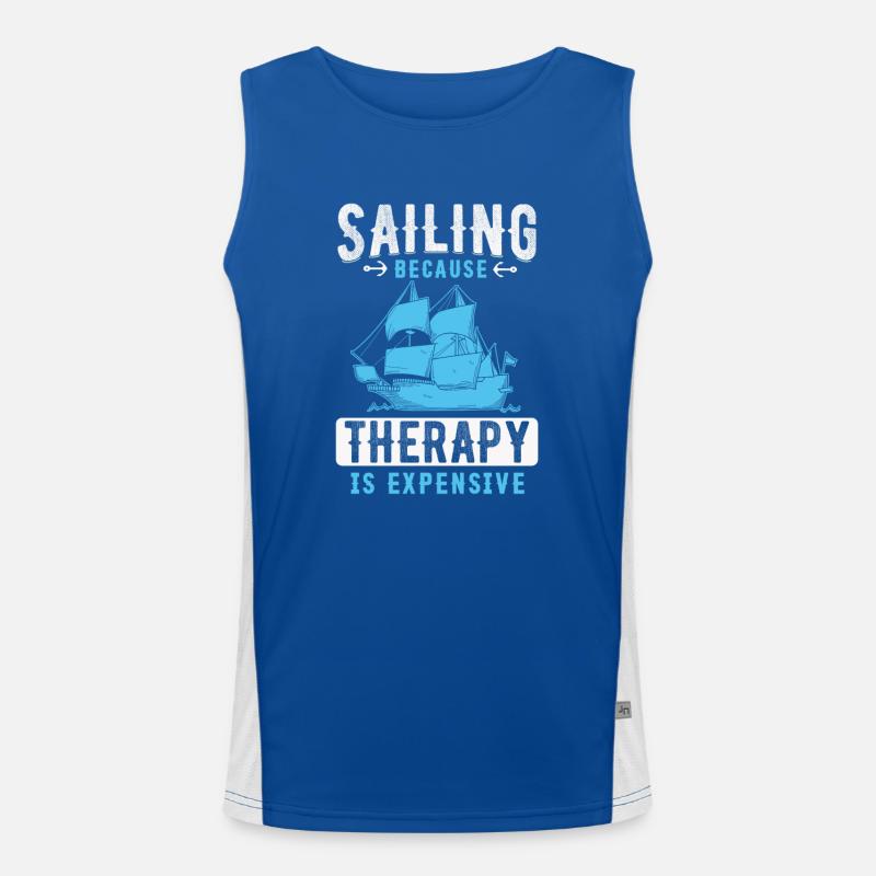 Sailing Because Therapy Is Expensive Men's Functional Contrast Tank Top 