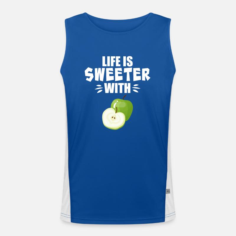 Mit dem Apfel ist das Leben süßer Funktionelles Kontrast-Tank Top für Männer 