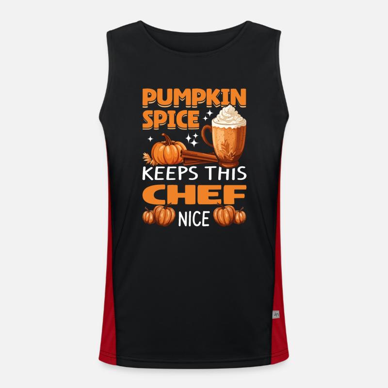Cool Pumpkin Spice Keeps This chef Nice Halloween Funktionelles Kontrast-Tank Top für Männer 
