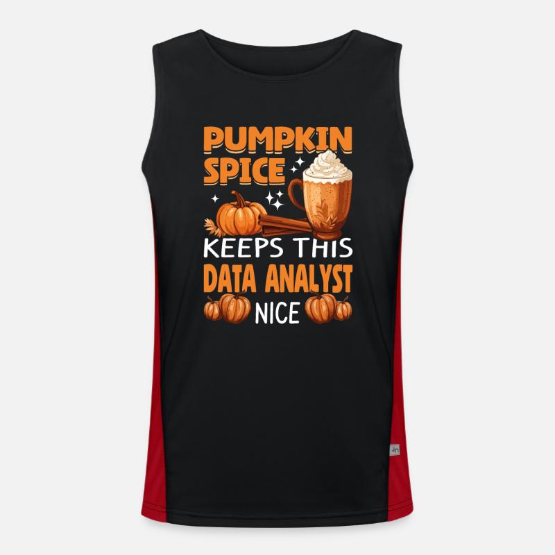 Cool Pumpkin Spice Keeps This data Analyst Nice Funktionelles Kontrast-Tank Top für Männer 
