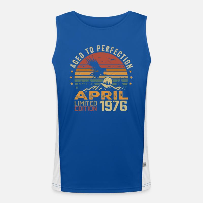 Unmatched Since April 1976 Anniversary Gift Men's Functional Contrast Tank Top 