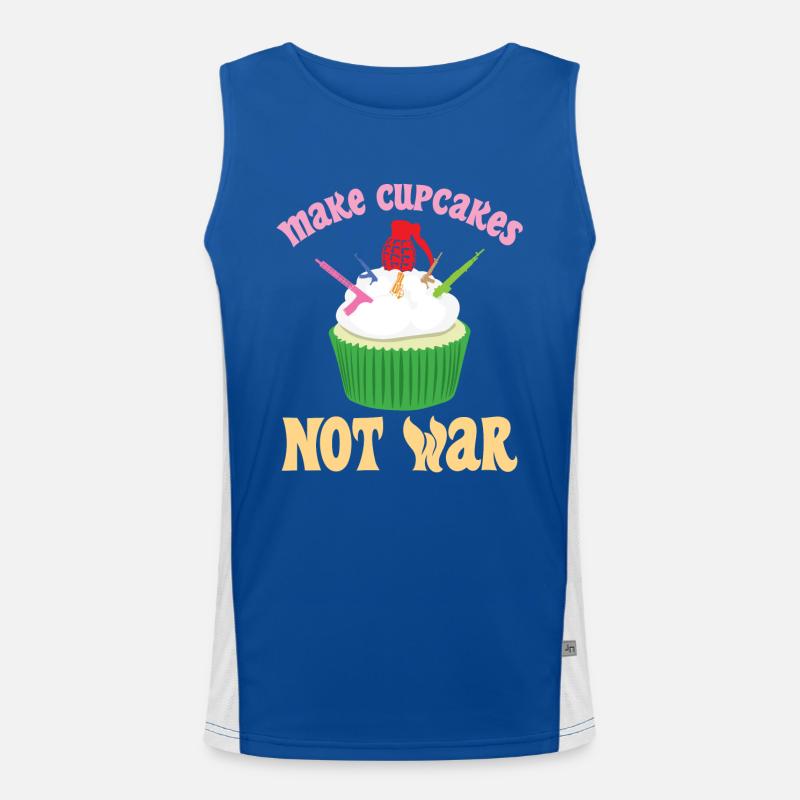 Cupcake Rifle Bomb War Statement Gift Men's Functional Contrast Tank Top 