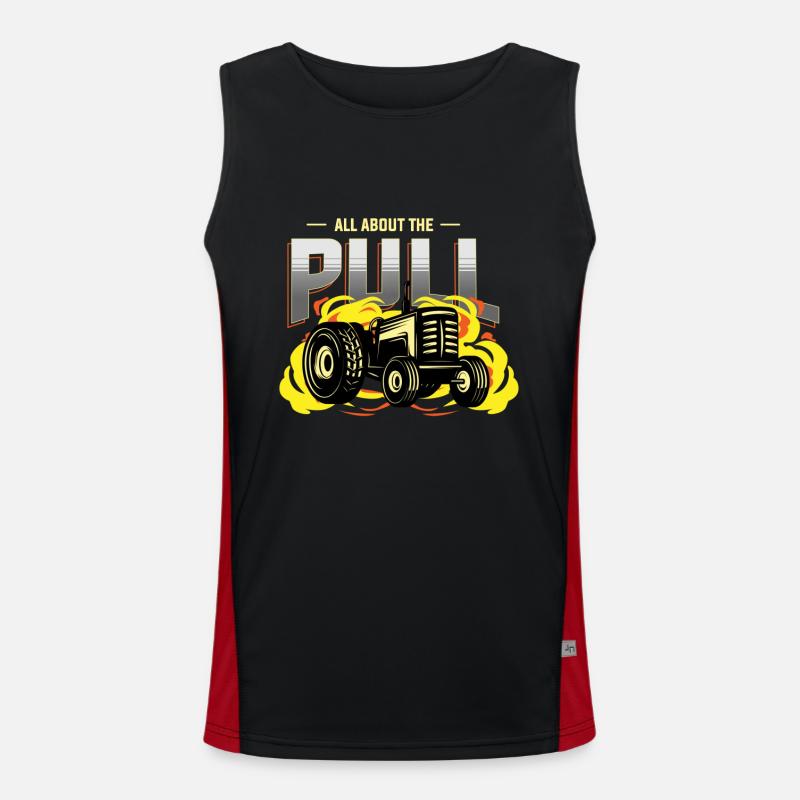 tractor pulling, tractor pulling tractor, racing, Men's Functional Contrast Tank Top 