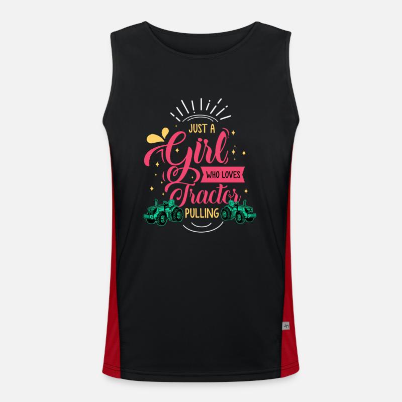 tractor pulling, tractor pulling pulling, drag, Funktionelles Kontrast-Tank Top für Männer 