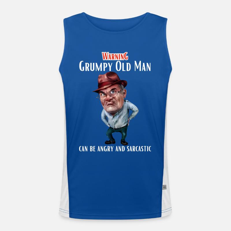 Warning Grumpy Old Man Men's Functional Contrast Tank Top 