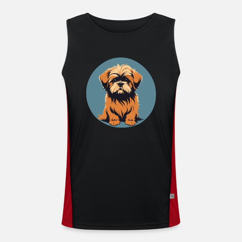 Lhasa apso Hundeporträt Bild Funktionelles Kontrast-Tank Top für Männer 