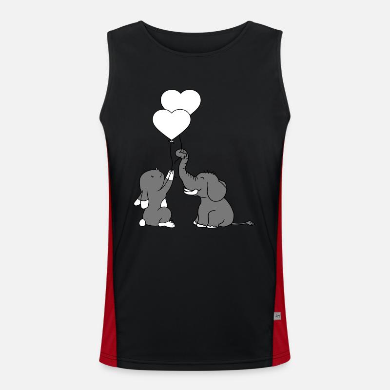 2 freunde elefant team paar luftballon herz liebe Funktionelles Kontrast-Tank Top für Männer 