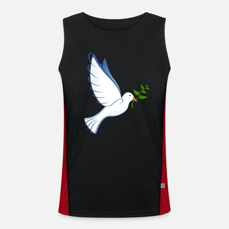 Peace Friedenstaube Funktionelles Kontrast-Tank Top für Männer 