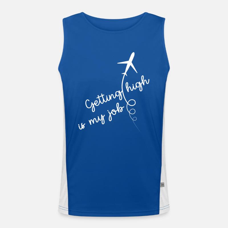 Pilot fliegt Flugzeug Flugstunden "getting high" Funktionelles Kontrast-Tank Top für Männer 