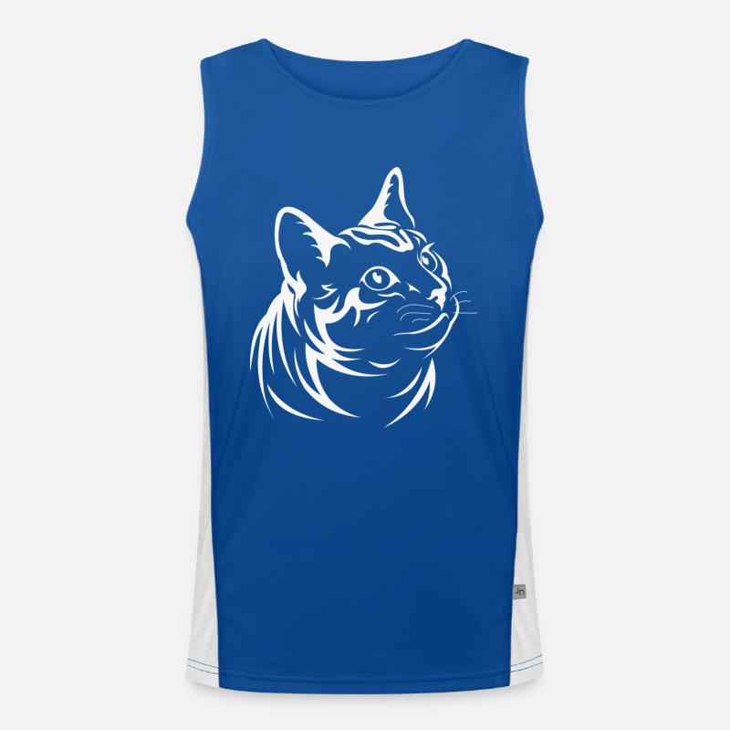 Cat Dad Bester Katzen Papa Vatertag Funktionelles Kontrast-Tank Top für Männer 