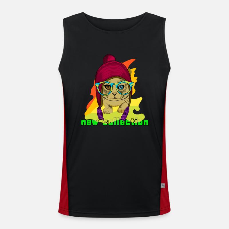 new collection cat Men's Functional Contrast Tank Top 