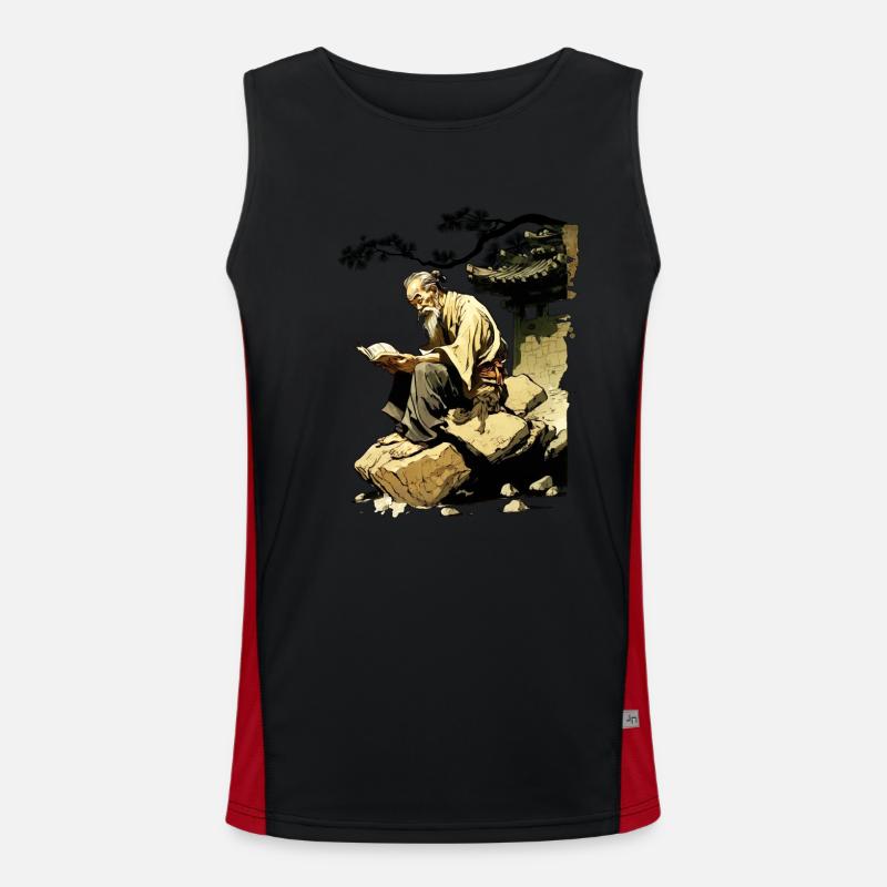 Knowledge I Weiser Mann Motiv Comic Geschenkidee Funktionelles Kontrast-Tank Top für Männer 