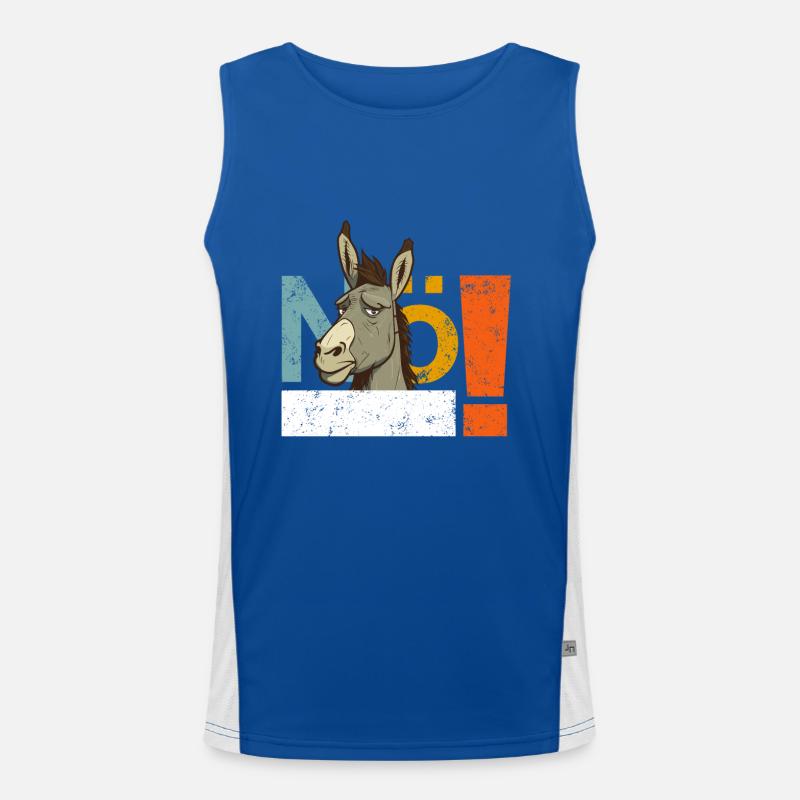 Esel Statement Lustig NÖ! Funktionelles Kontrast-Tank Top für Männer 