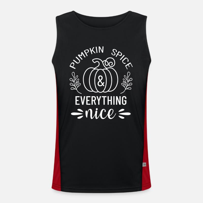 Pumpkin Spice And Everything Nice. Thanksgiving. Men's Functional Contrast Tank Top 