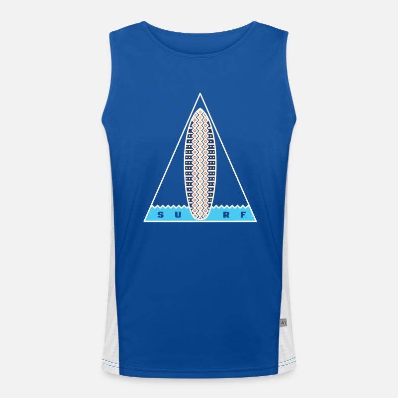 Surf Triangle (white outline) Men's Functional Contrast Tank Top 